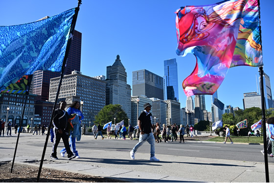 Outdoor flag exhibition